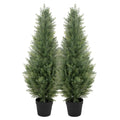 RosyHaven 2pcs 3/4/5ft UV Resistant Artificial Topiary Trees Outdoor, Faux Cedar Tree with Full & Realistic Leaves for Front Door Proch Patio Deck Room Decor