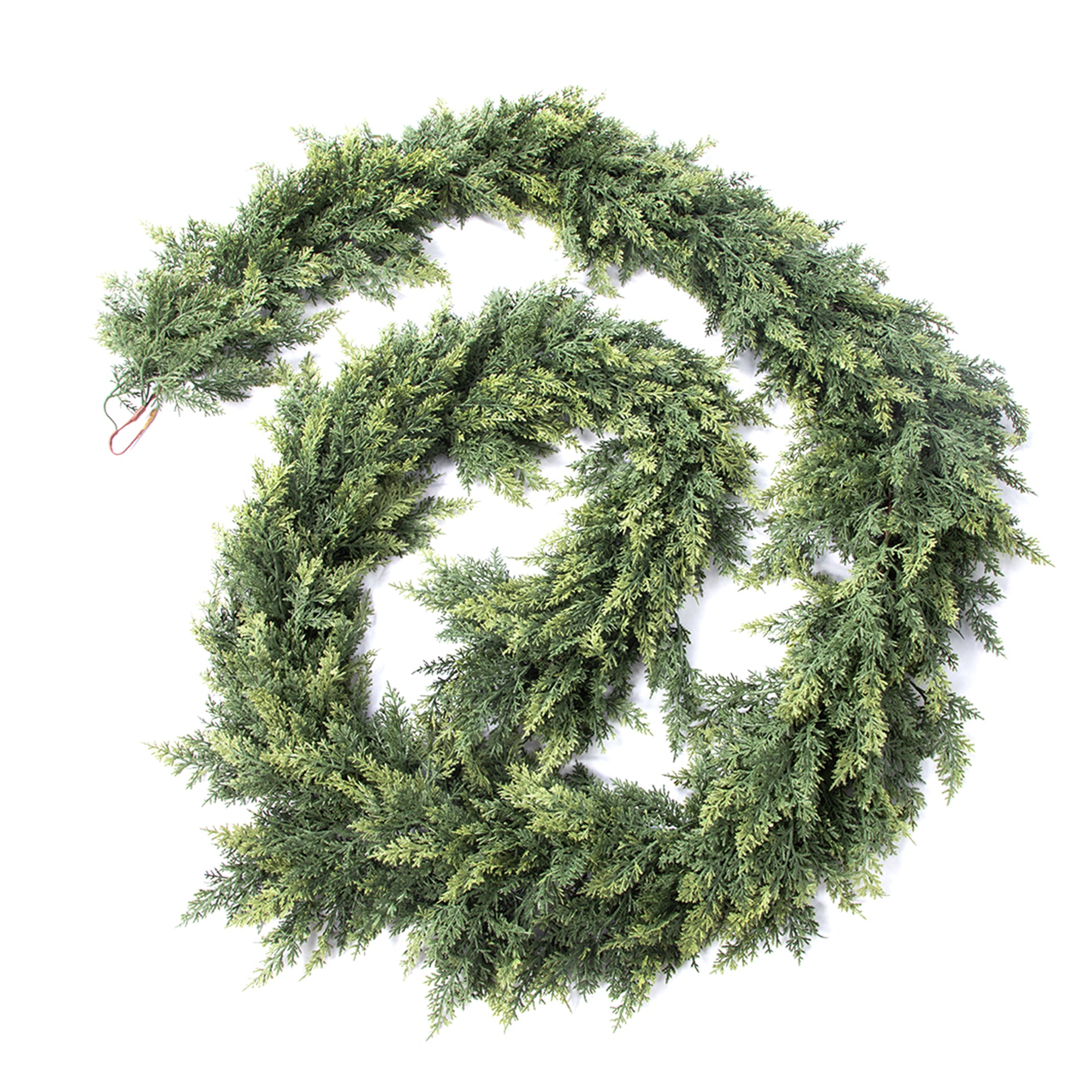 RosyHaven 2Pcs 6ft/9ft/12ft(1pack） Feel Soft Cedar Garland,  Realistic Christmas Cedar Garland with Full & Likelife Branches for Fireplace Table Staircase Window Front Door Decor