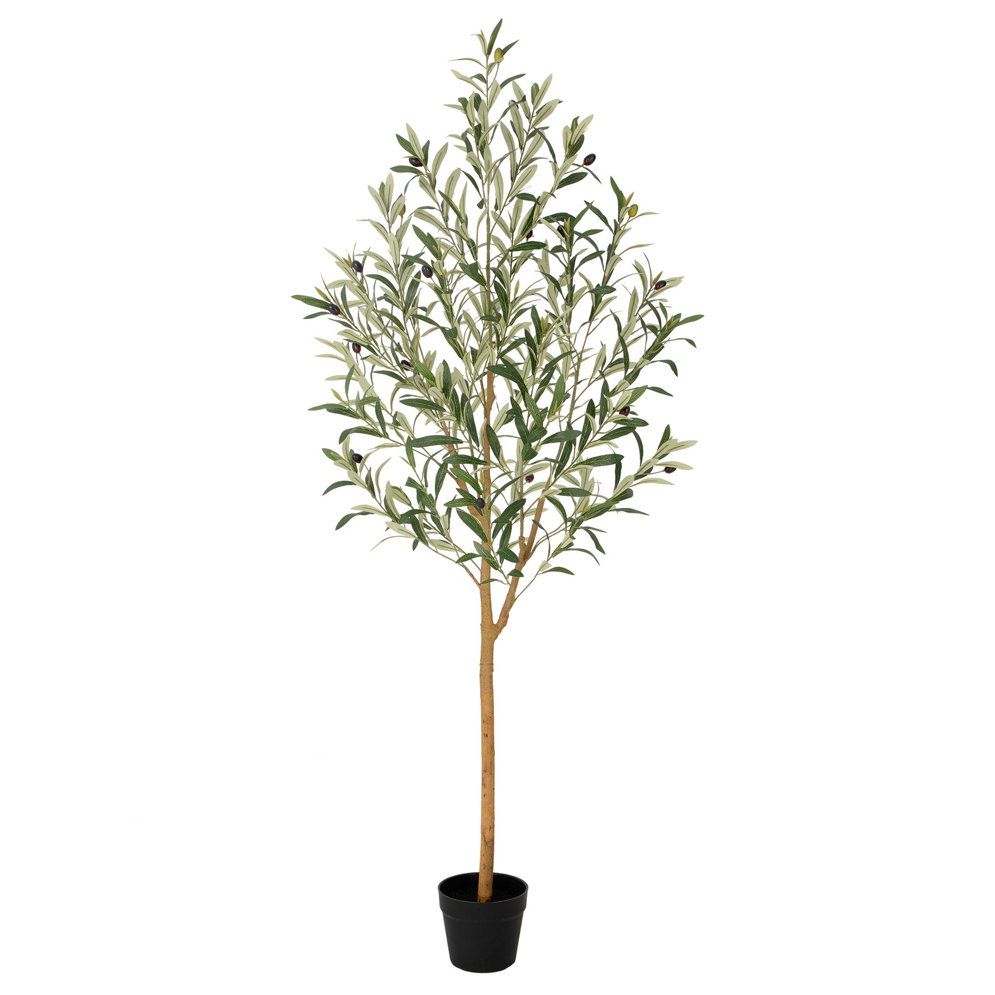 RosyHaven 5ft/6ft/7ft Realistic Artificial Olive Tree Indoor,Faux Olive Tree with Real Wood Trunks,Lifelike Leaves and Vibrant Fruits for Home Office Living Room Bedroom Garden Porch Balcony Corner Decor
