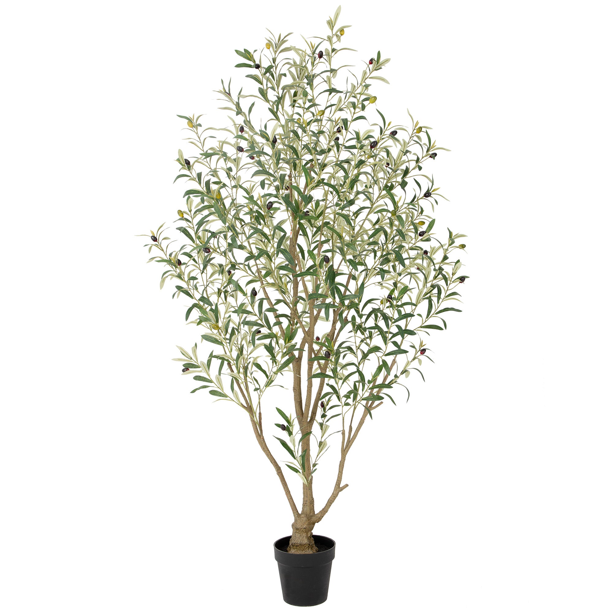 RosyHaven 5/6/7/8ft Super Full Artificial Olive Tree Indoor with Realistic Leaves and Branches, Vibrant Fruits , Large Faux Olive Tree for Living Room Corner Bedroom Garden Porch Balcony Outdoor Decor
