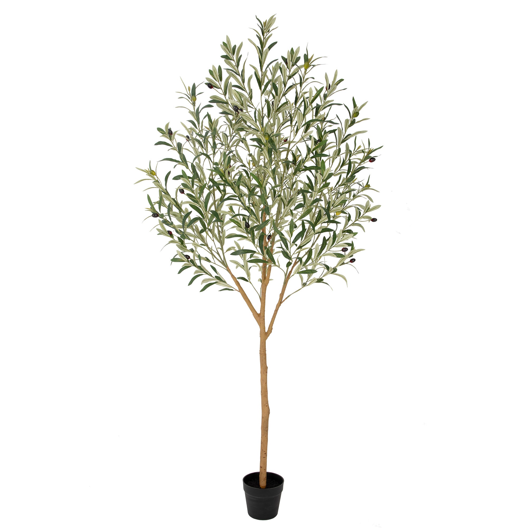 RosyHaven 5ft/6ft/7ft Realistic Artificial Olive Tree Indoor,Faux Olive Tree with Real Wood Trunks,Lifelike Leaves and Vibrant Fruits for Home Office Living Room Bedroom Garden Porch Balcony Corner Decor