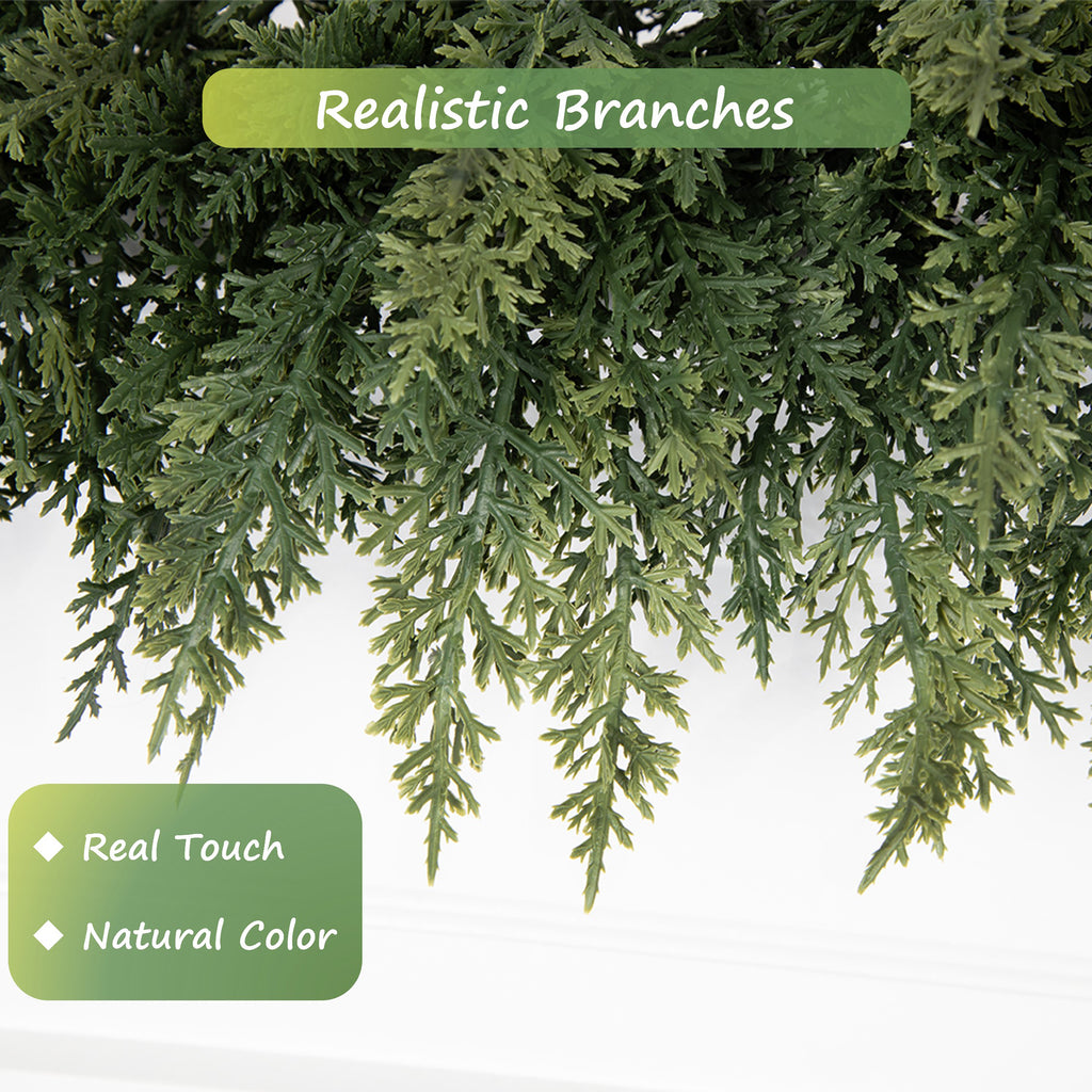 RosyHaven 2Pcs 6ft/9ft/12ft(1pack） Feel Soft Cedar Garland,  Realistic Christmas Cedar Garland with Full & Likelife Branches for Fireplace Table Staircase Window Front Door Decor