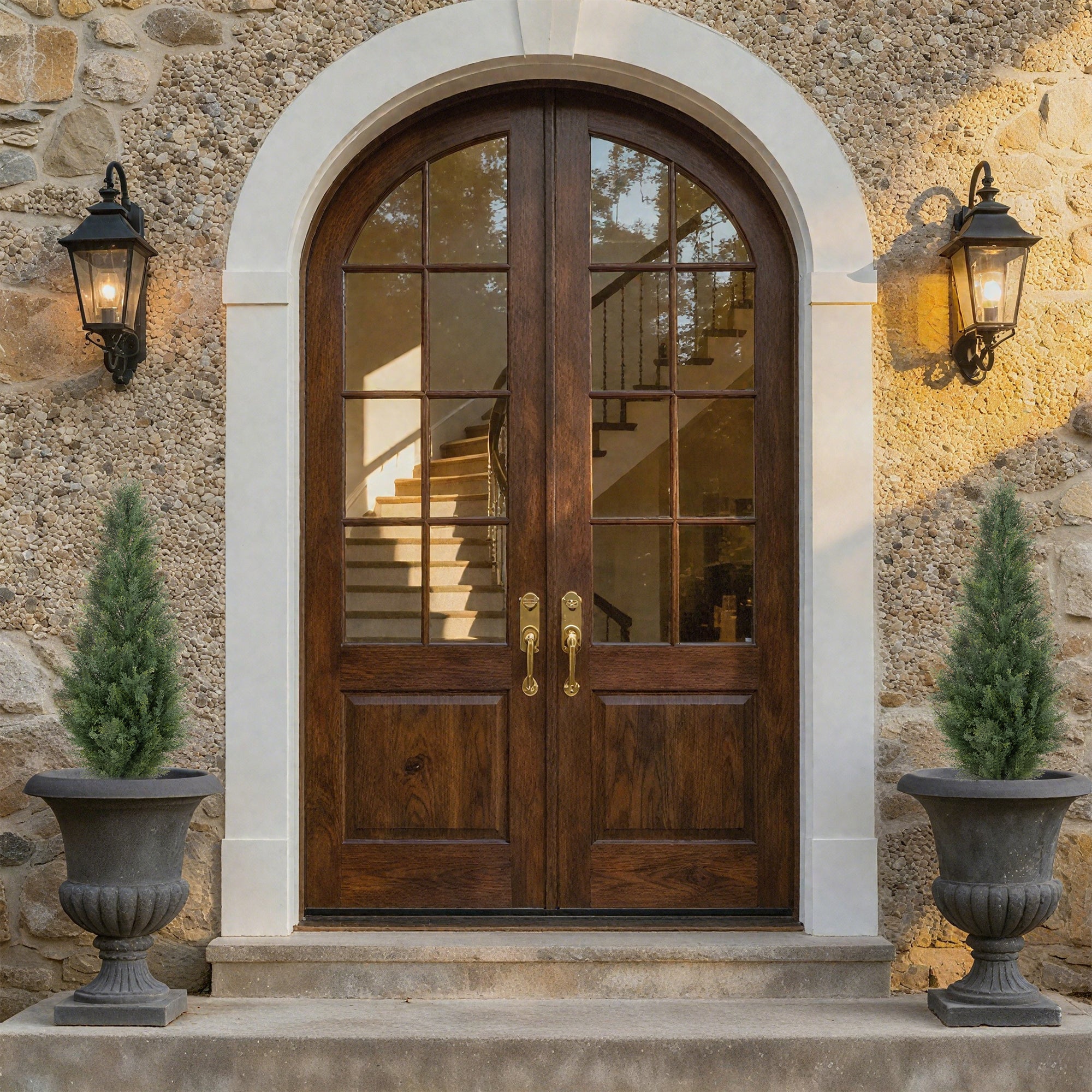 RosyHaven 2pcs 3/4/5ft UV Resistant Artificial Topiary Trees Outdoor, Faux Cedar Tree with Full & Realistic Leaves for Front Door Proch Patio Deck Room Decor