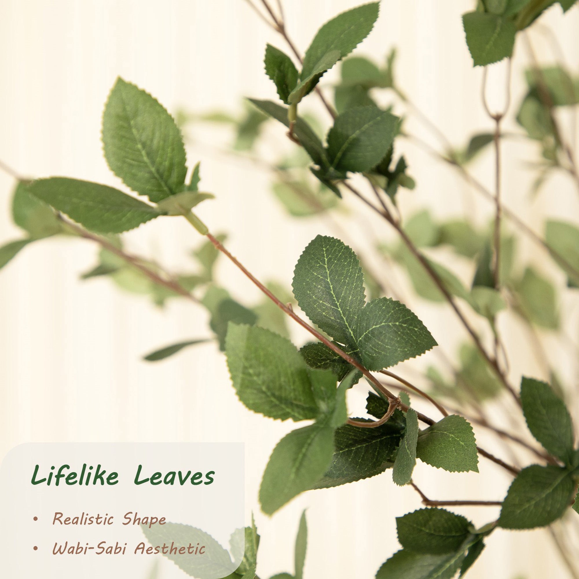 RosyHaven 6/7ft Realistic Faux Quince Leaf Tree, Tall Artificial Quince Leaf Tree with Lifelike Leaves and Trunks for Garden Home Office Porch Balcony Living Room Decor