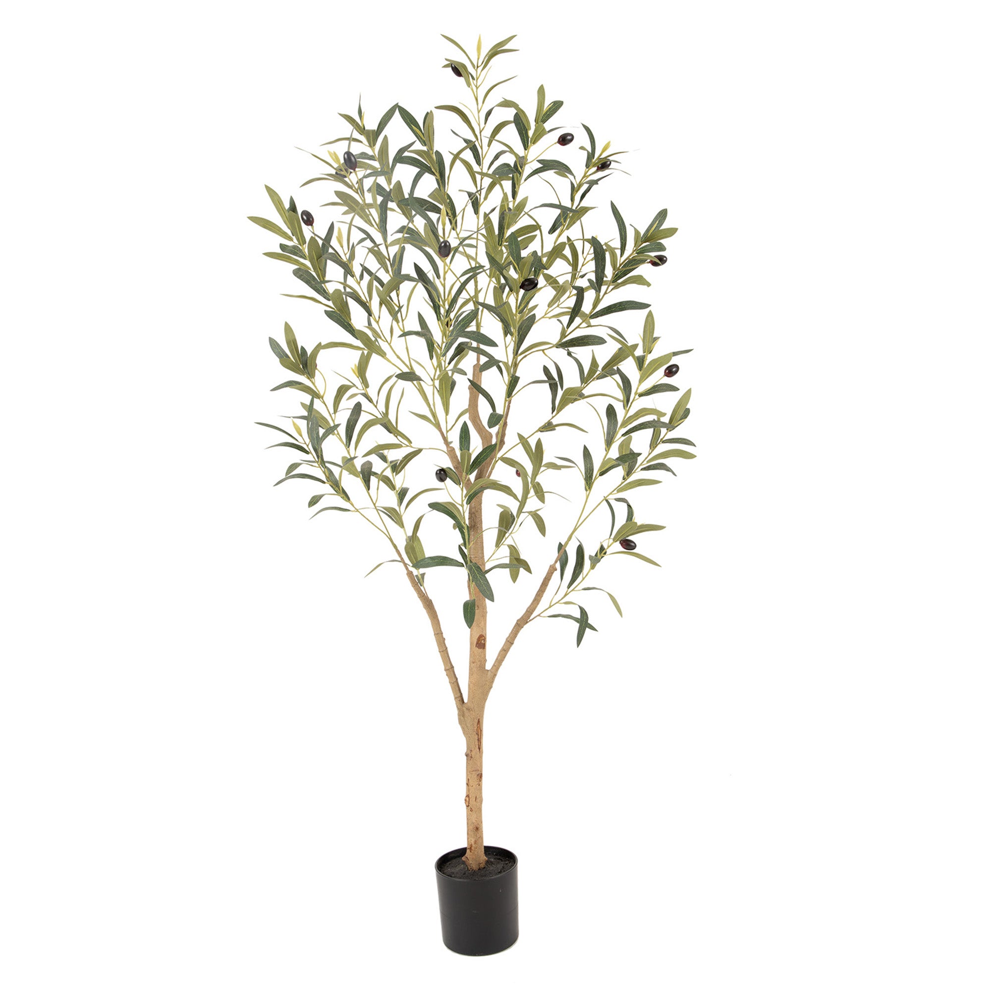 RosyHaven 4/5/6/7ft Realistic Faux Olive Tree, Artificial Olive Tree with Real Trunks, Lifelike Leaves and Fruits for Indoor Outdoor Home Office Store Corner Decor.