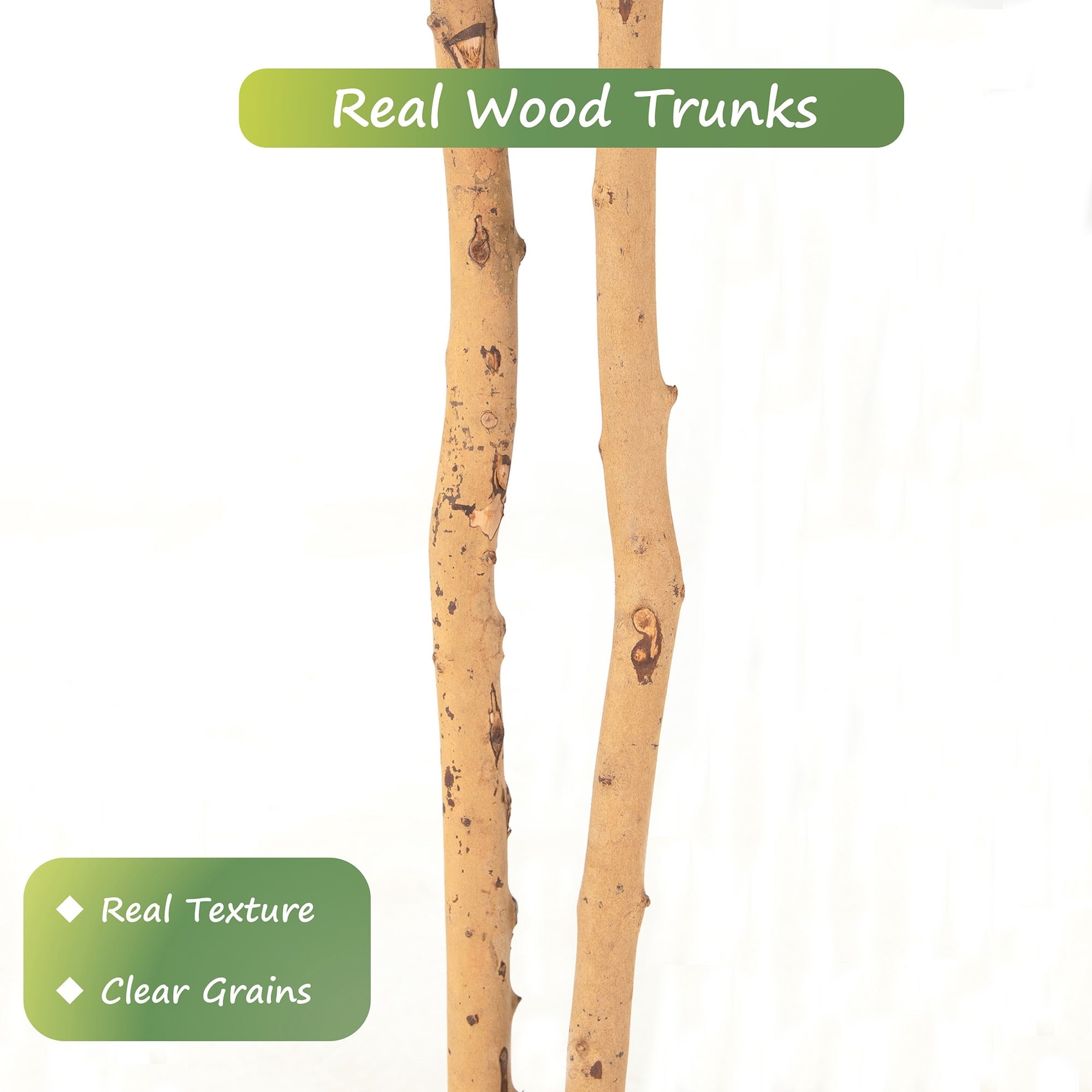 RosyHaven 7ft Real Touch Artificial Ficus Tree with Real Wood Trunks and Waterproof Leaves, 84"Resistant UV Faux Ficus Tree for Living Room Bedroom Dining Room Balcony Yard Patio Decor