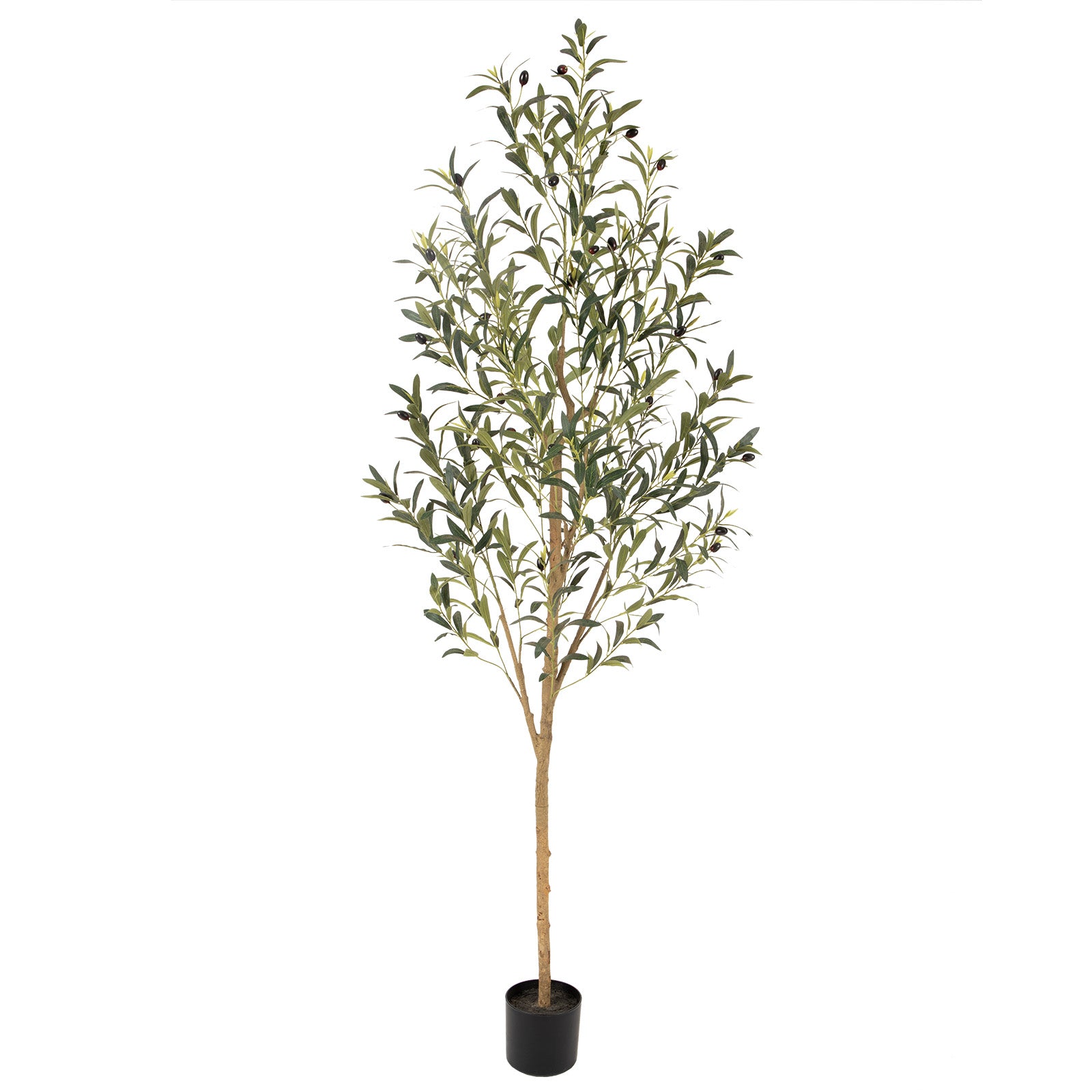 RosyHaven 4/5/6/7ft Realistic Faux Olive Tree, Artificial Olive Tree with Real Trunks, Lifelike Leaves and Fruits for Indoor Outdoor Home Office Store Corner Decor.