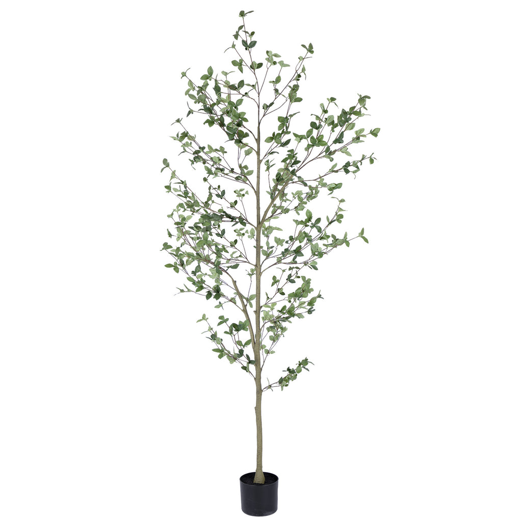 RosyHaven 6/7ft Realistic Faux Quince Leaf Tree, Tall Artificial Quince Leaf Tree with Lifelike Leaves and Trunks for Garden Home Office Porch Balcony Living Room Decor