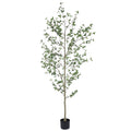 RosyHaven 6/7ft Realistic Faux Quince Leaf Tree, Tall Artificial Quince Leaf Tree with Lifelike Leaves and Trunks for Garden Home Office Porch Balcony Living Room Decor