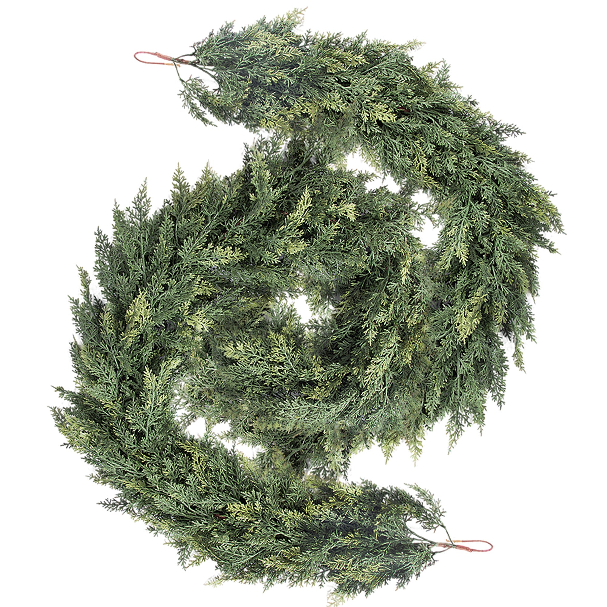 RosyHaven 2Pcs 6ft/9ft/12ft(1pack） Feel Soft Cedar Garland,  Realistic Christmas Cedar Garland with Full & Likelife Branches for Fireplace Table Staircase Window Front Door Decor