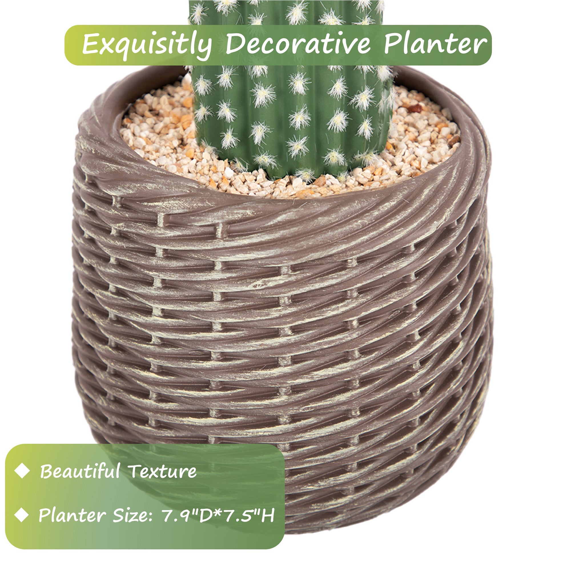 RosyHaven 23"/25.5"/30.7"32.6" Realistic Artificial Cactus Plants,  1pack/2packCute Faux Cactus Plants Indoor for Home Office Store Porch Patio Table Decor