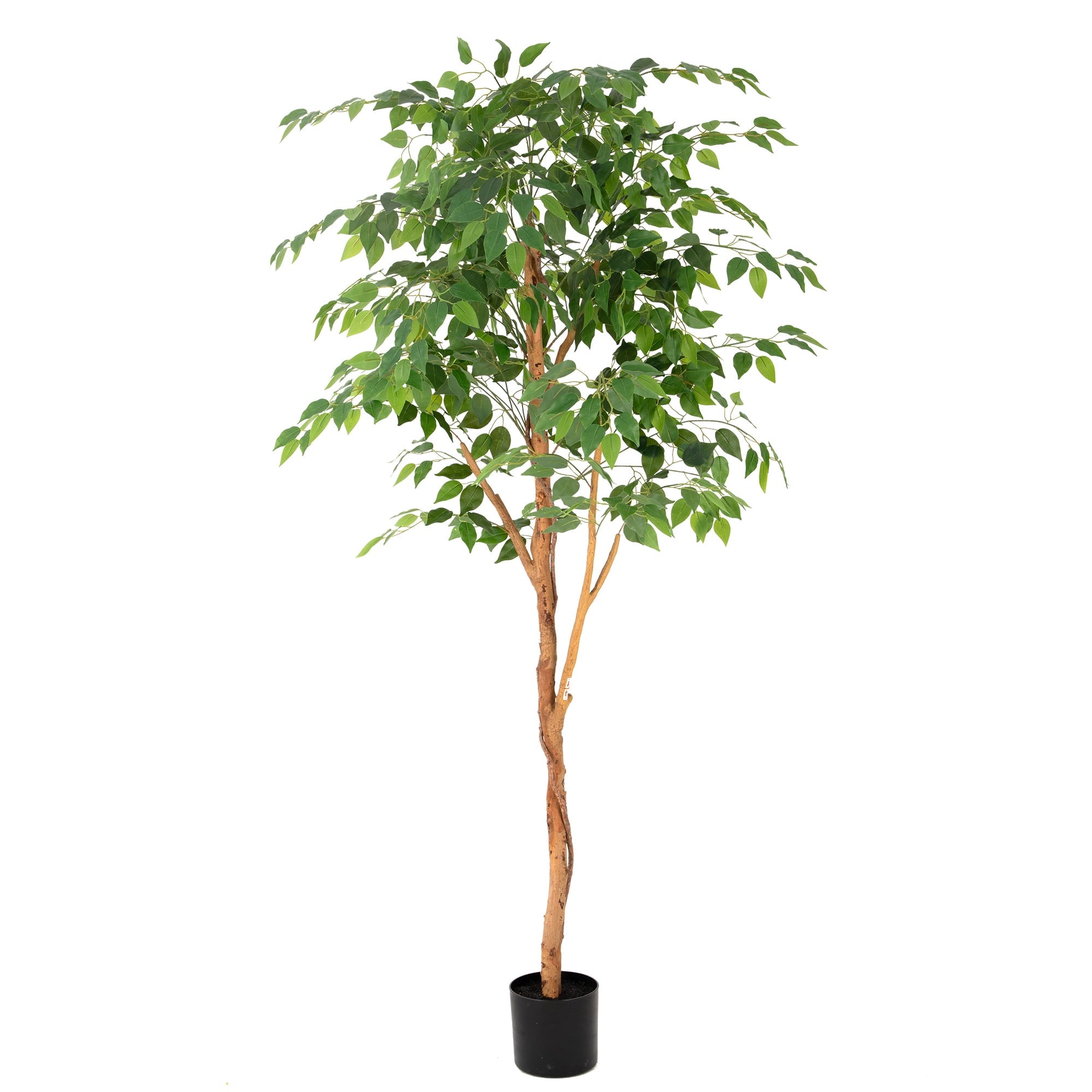 RosyHaven 6ft Resistant UV Artificial Ficus Tree with Real Wood Trunks and Waterproof & Real Touch Leaves, 72"Realistic Faux Ficus Tree for Living Room Bedroom Dining Room Balcony Yard Patio Decor