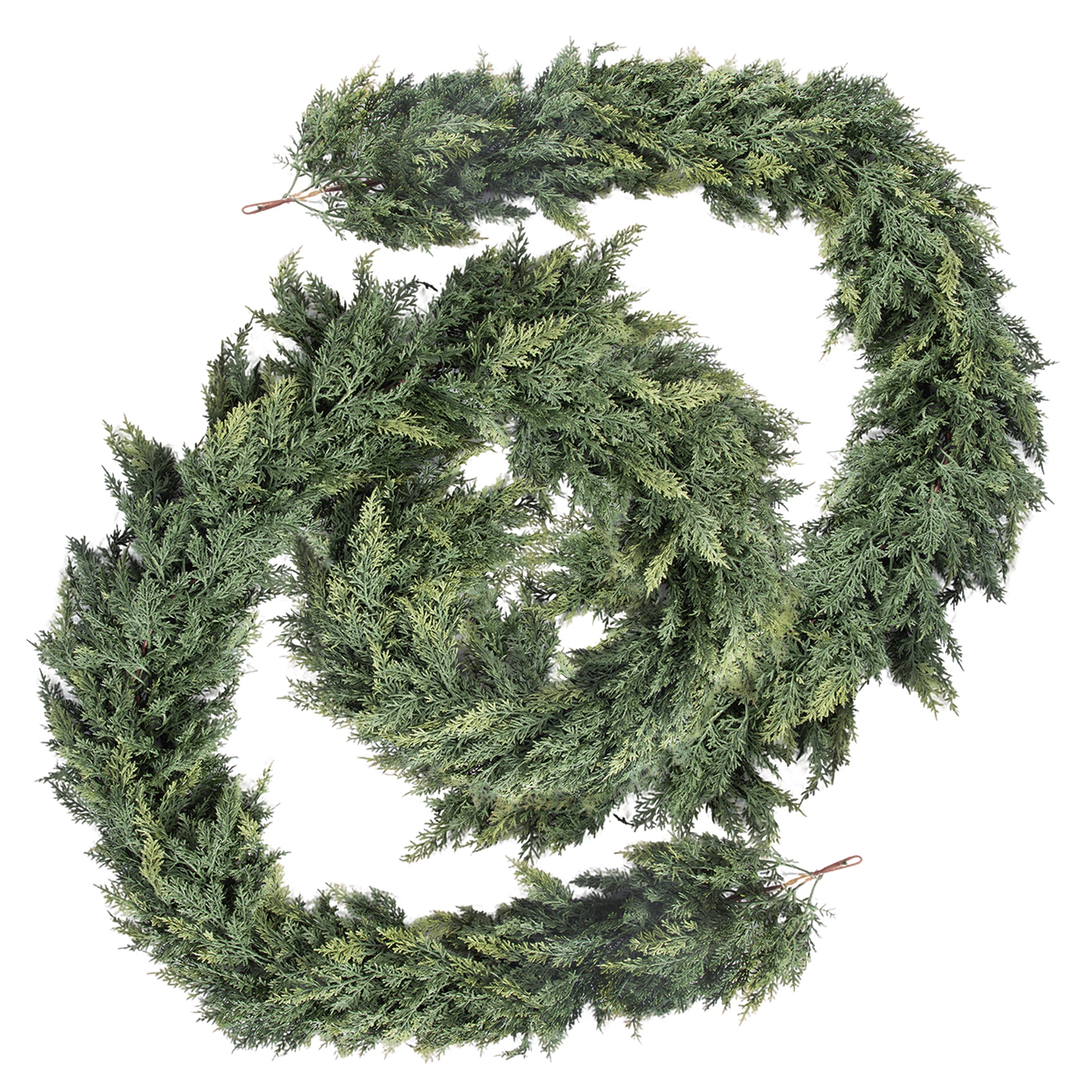 RosyHaven 2Pcs 6ft/9ft/12ft(1pack） Feel Soft Cedar Garland,  Realistic Christmas Cedar Garland with Full & Likelife Branches for Fireplace Table Staircase Window Front Door Decor