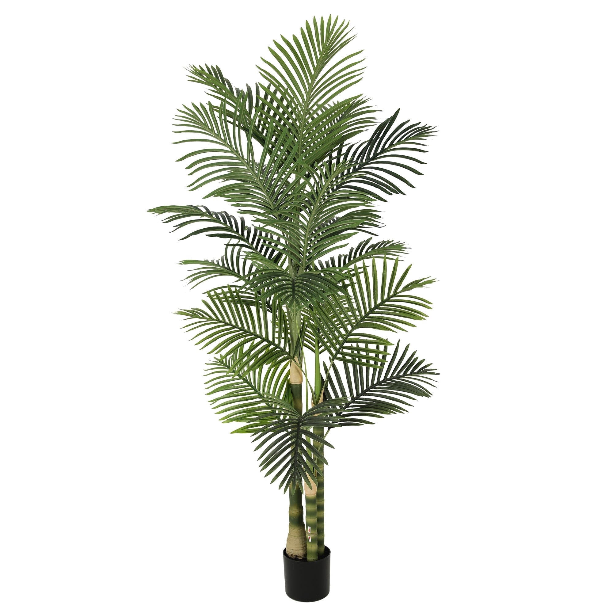 RosyHaven 5ft UV Resistant Artificial Golden Cane Palm Tree with Full Leaves and Realistic Trunks,60"Faux Palm Tree,Fake Palm Tree for Poolside Patio Living Room Balcony Outdoor Indoor Decor