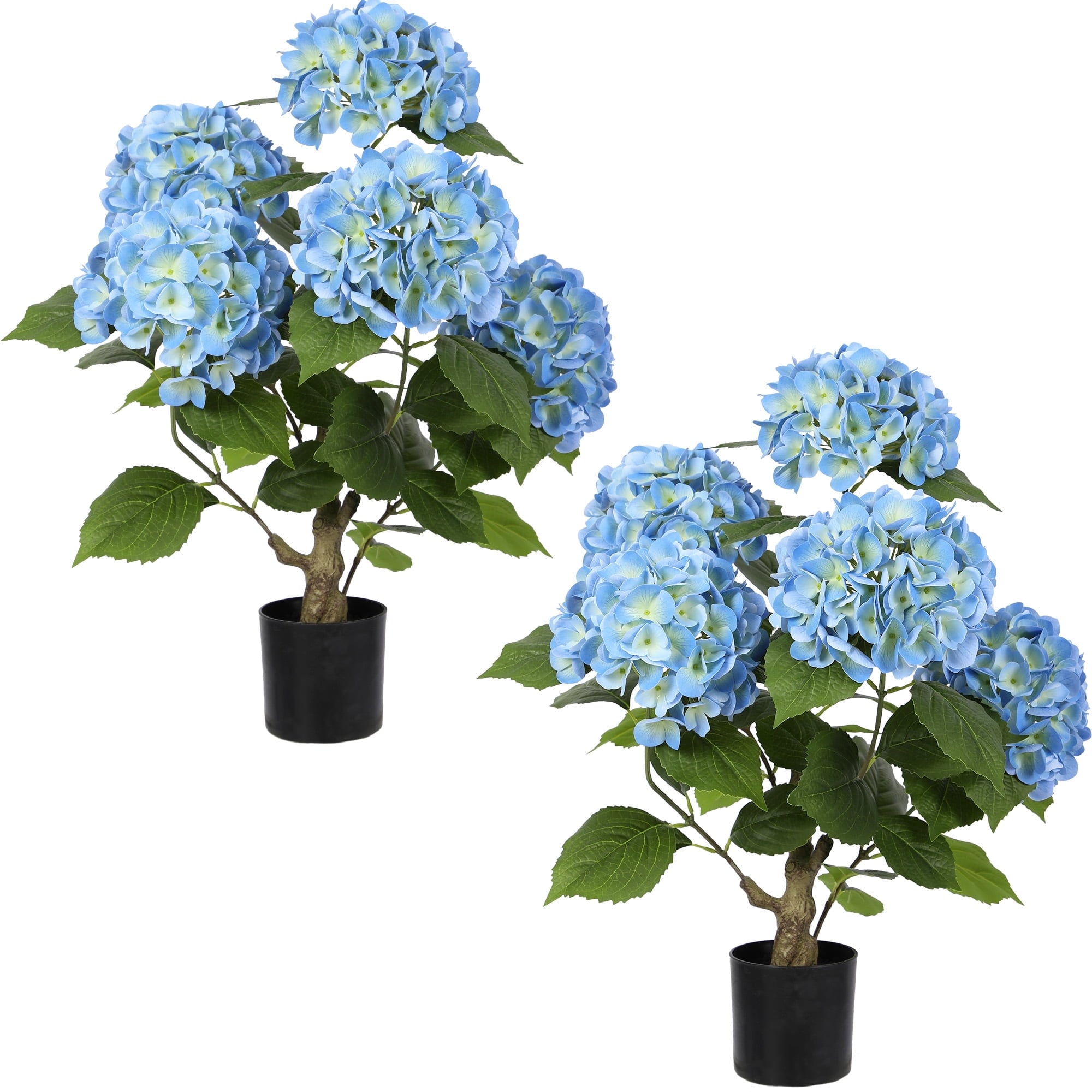 RosyHaven 4ft Real Touch Faux Hydrangea Tree Outdoor with Realistic & Waterproof Premium Latex Flowers,2Pack 48"Artificial Hydrangea Tree,Fake Outdoor Plants for Porch Patio Garden Room Decor,Purple