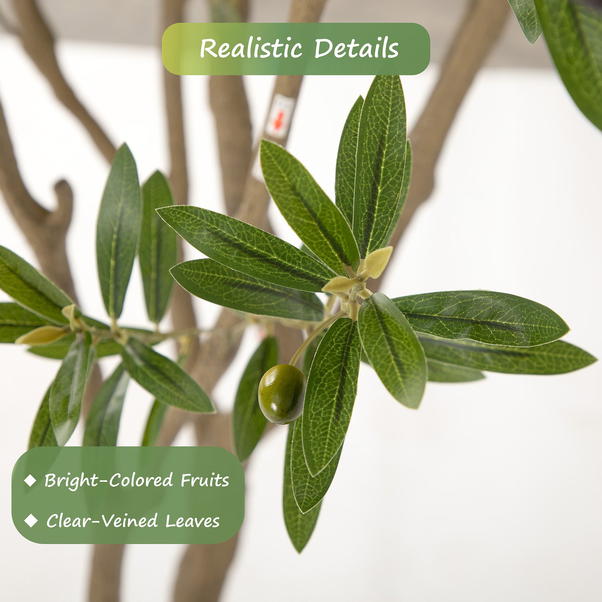 RosyHaven 7ft/8ft UV Resistant Artificial Olive Tree Indoor,Waterproof Faux Olive Tree with Super Full Leaves,Realistic Branches,Vibrant Fruits for Living Room Corner Bedroom Porch Balcony Decor