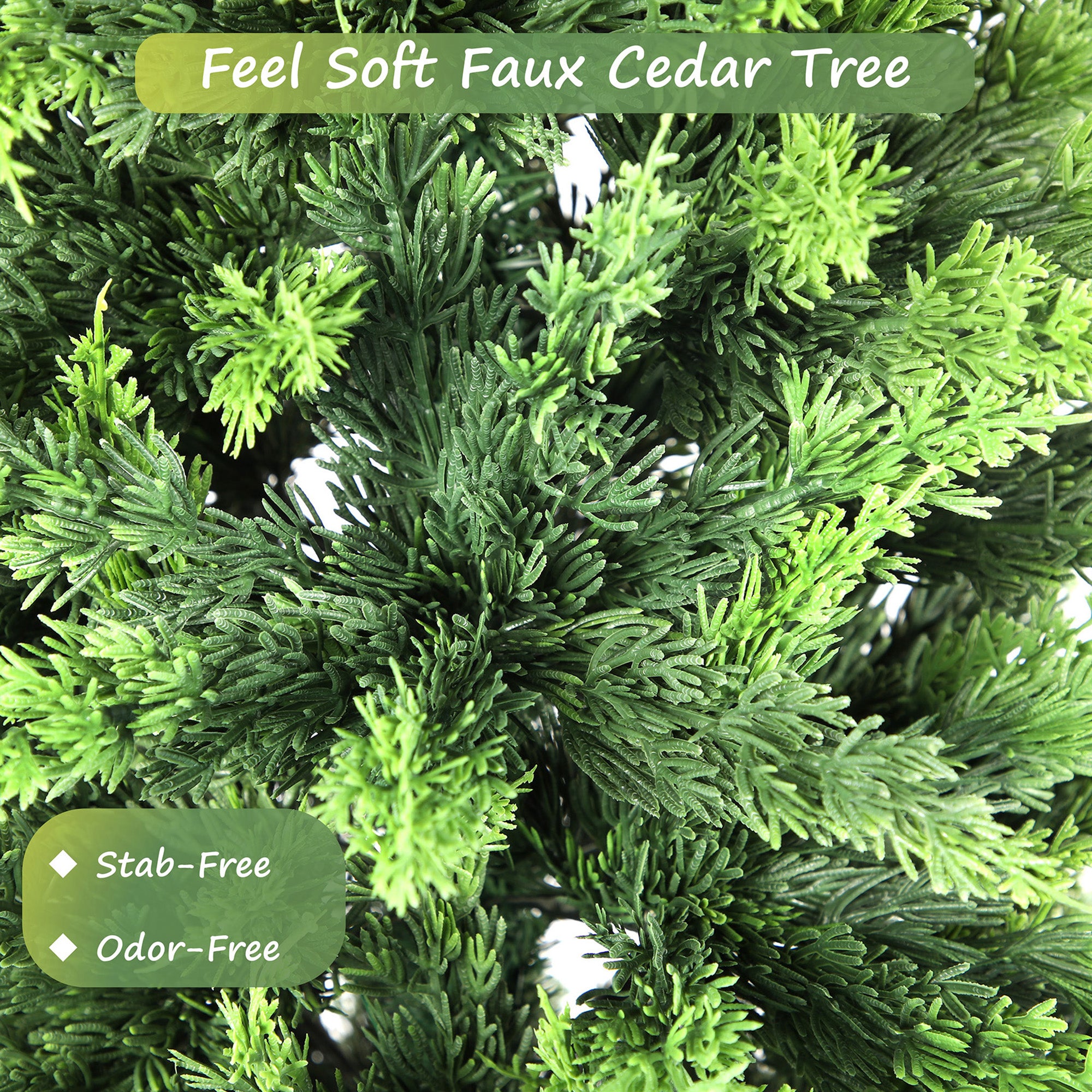RosyHaven 6ft/7ft Real Touch Cedar Christmas Tree, UV Resistant Artificial Cedar Tree, with Realistic and Full Branches for Front Door Porch Bedroom Livingroom Fireplace Holiday Decor.