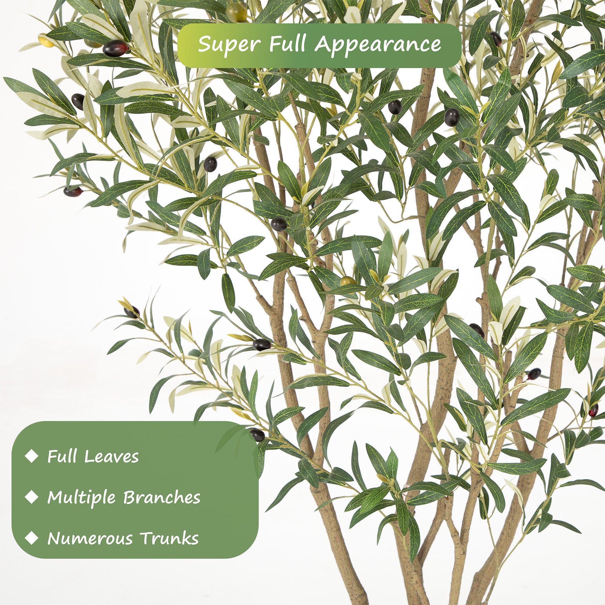 RosyHaven 5/6/7/8ft Super Full Artificial Olive Tree Indoor with Realistic Leaves and Branches, Vibrant Fruits , Large Faux Olive Tree for Living Room Corner Bedroom Garden Porch Balcony Outdoor Decor